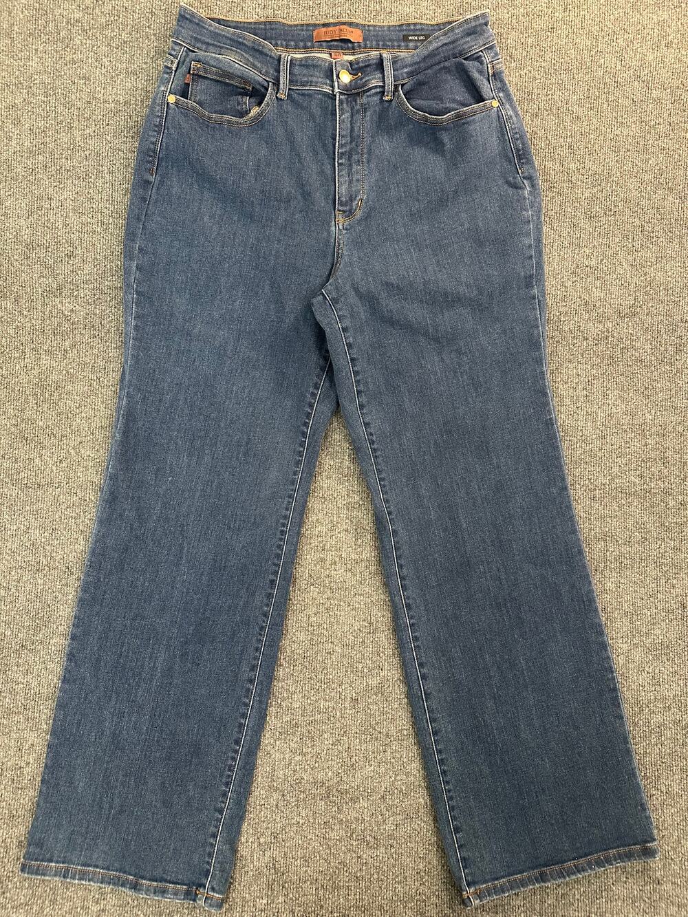 Judy Blue Women’s Wide Leg Jeans High Rise Loose Fit Dark Wash Stretch Denim 16w